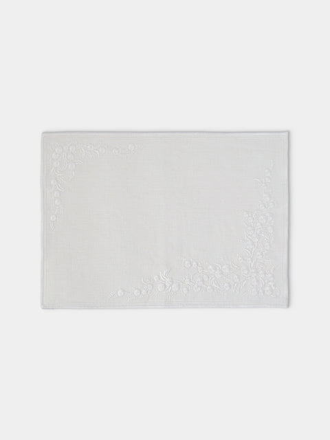 Borgo delle Tovaglie - Venaria Embroidered Linen Placemats (Set of 4) - Ivory - ABASK - 