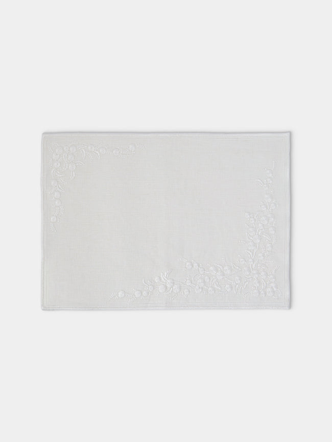 Borgo delle Tovaglie - Venaria Embroidered Linen Placemats (Set of 4) - Ivory - ABASK - 