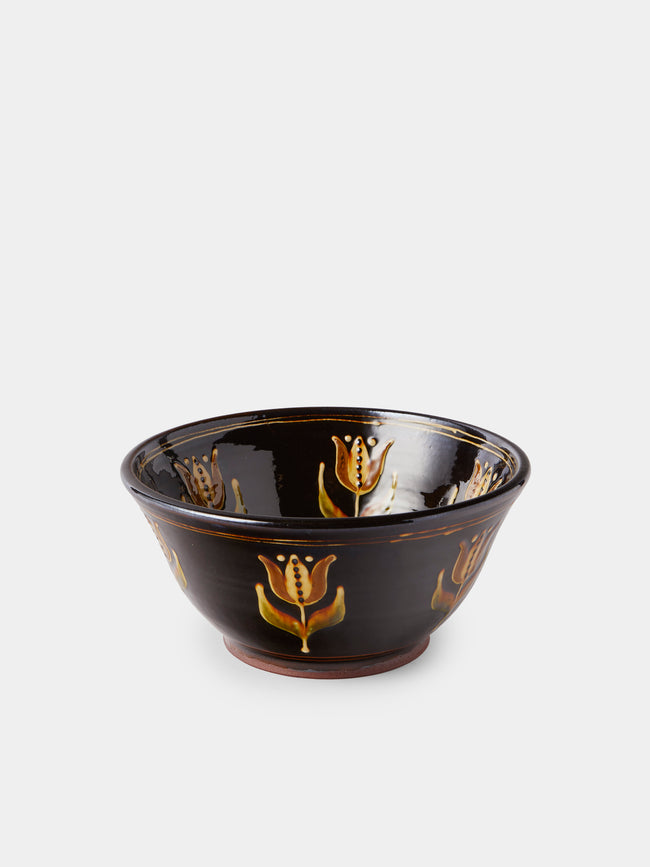 Fitch & McAndrew - Tulips Slipware Bowl - Black - ABASK - 