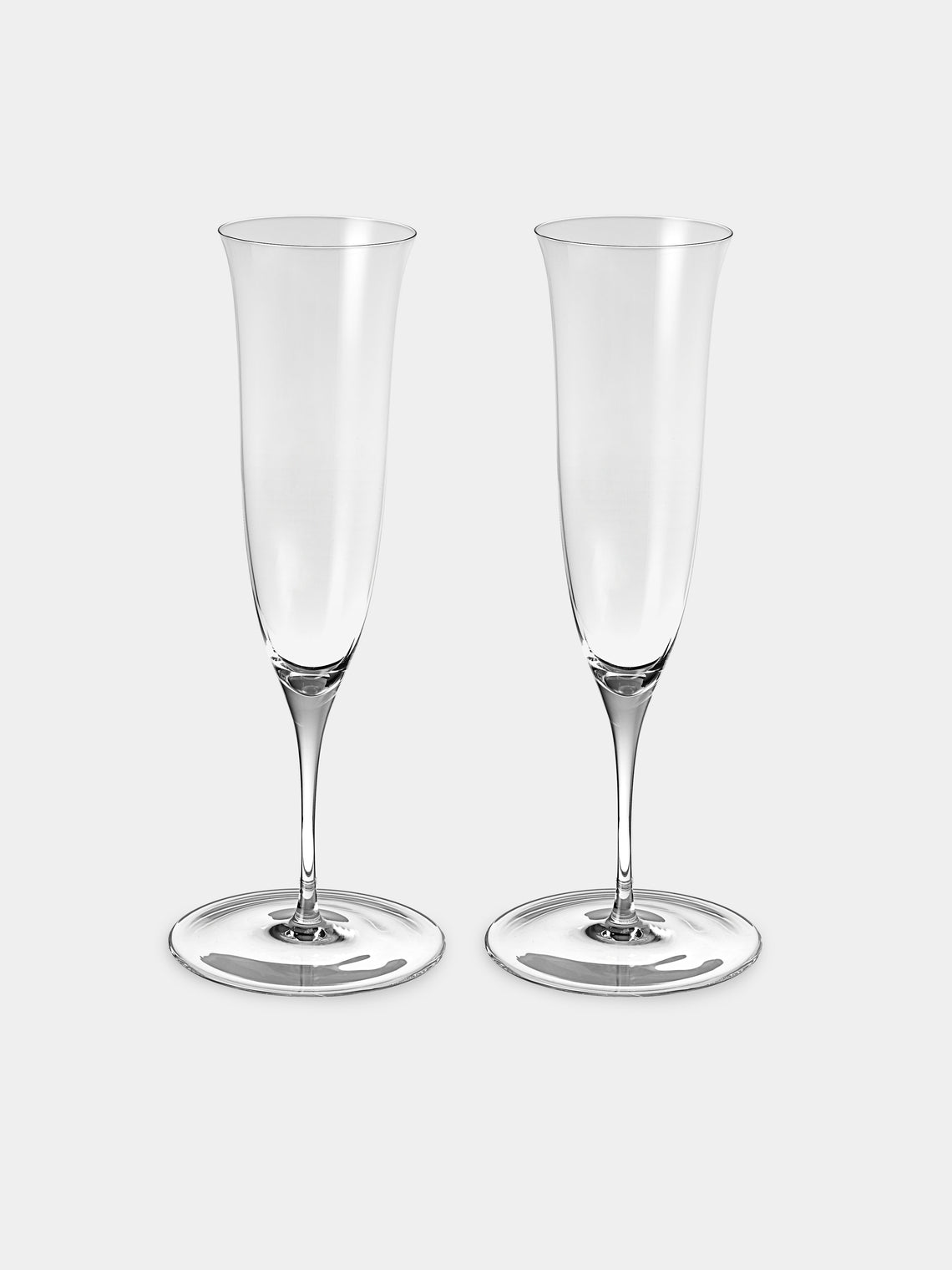 Lobmeyr - | Set of 2| Patrician Crystal Champagne Flutes - Clear - ABASK - 