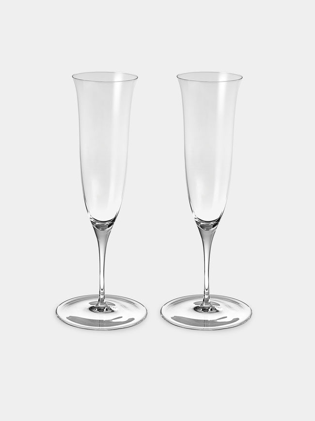 Lobmeyr - | Set of 2| Patrician Crystal Champagne Flutes - Clear - ABASK - 