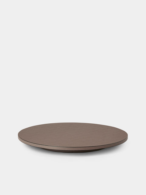 Giobagnara - Jupiter Leather Lazy Susan (20in/50.5cm) - Gray - ABASK - 