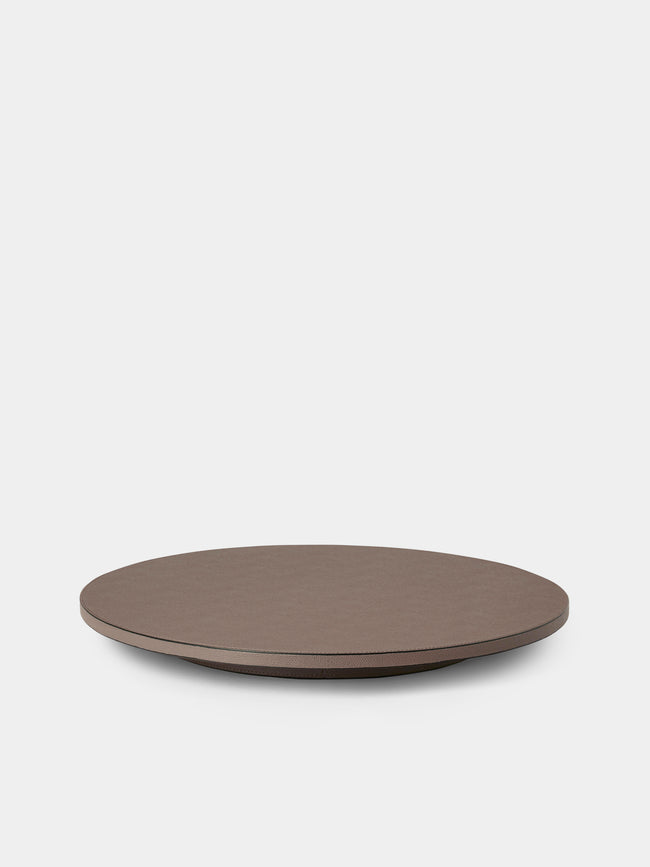 Giobagnara - Jupiter Leather Lazy Susan (20in/50.5cm) - Gray - ABASK - 