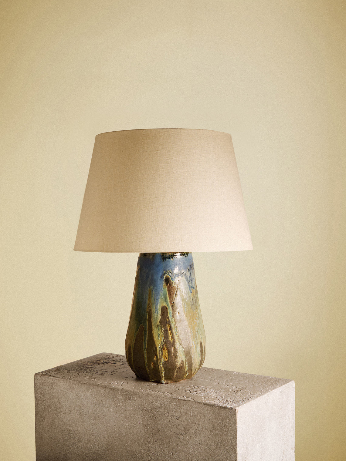 Peter Speliopoulos Projects - Hand-Glazed Stoneware Table Lamp - Blue - ABASK