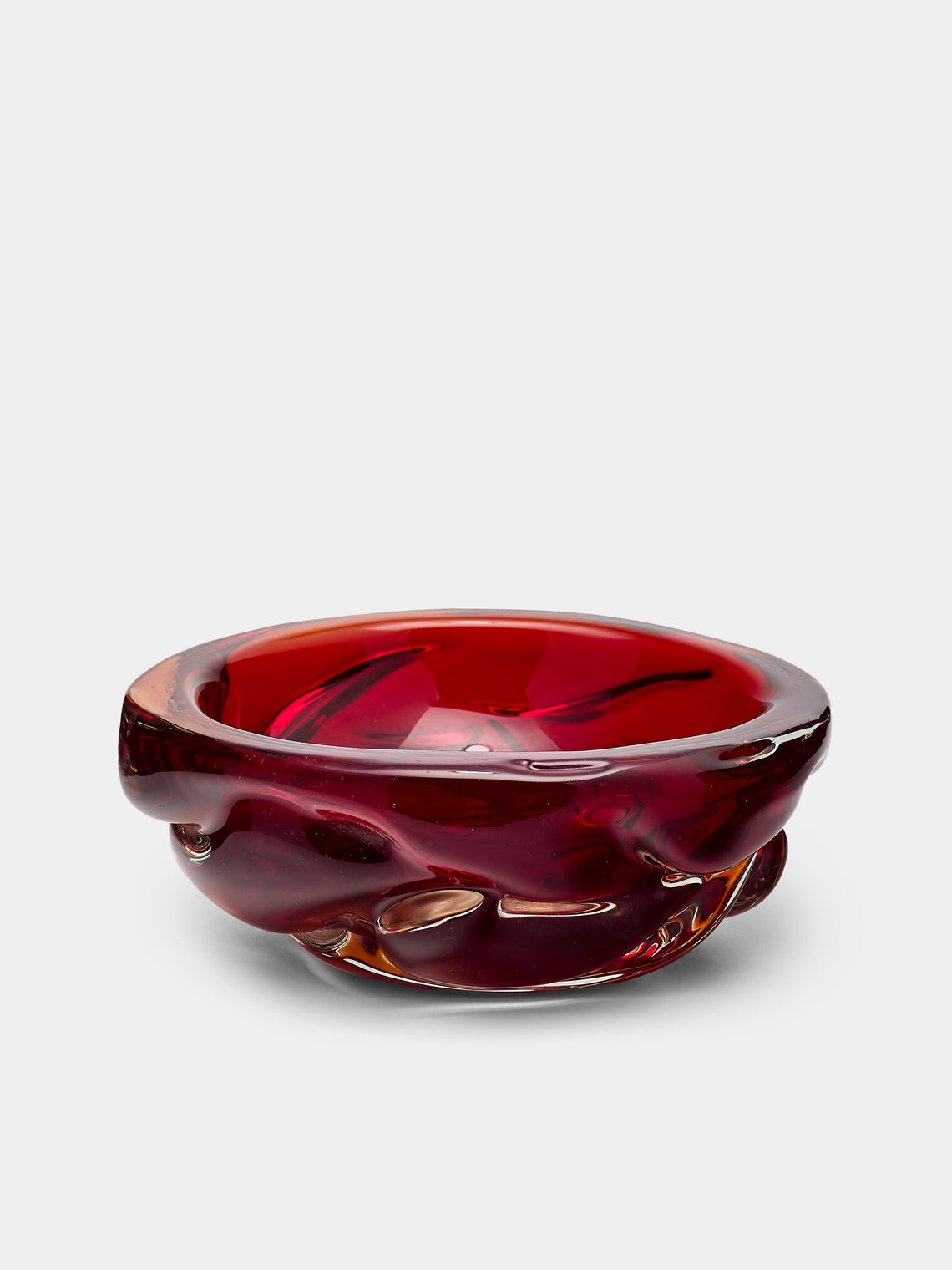 Antique and Vintage - 1960s Murano Glass Ashtray - Red - ABASK - 