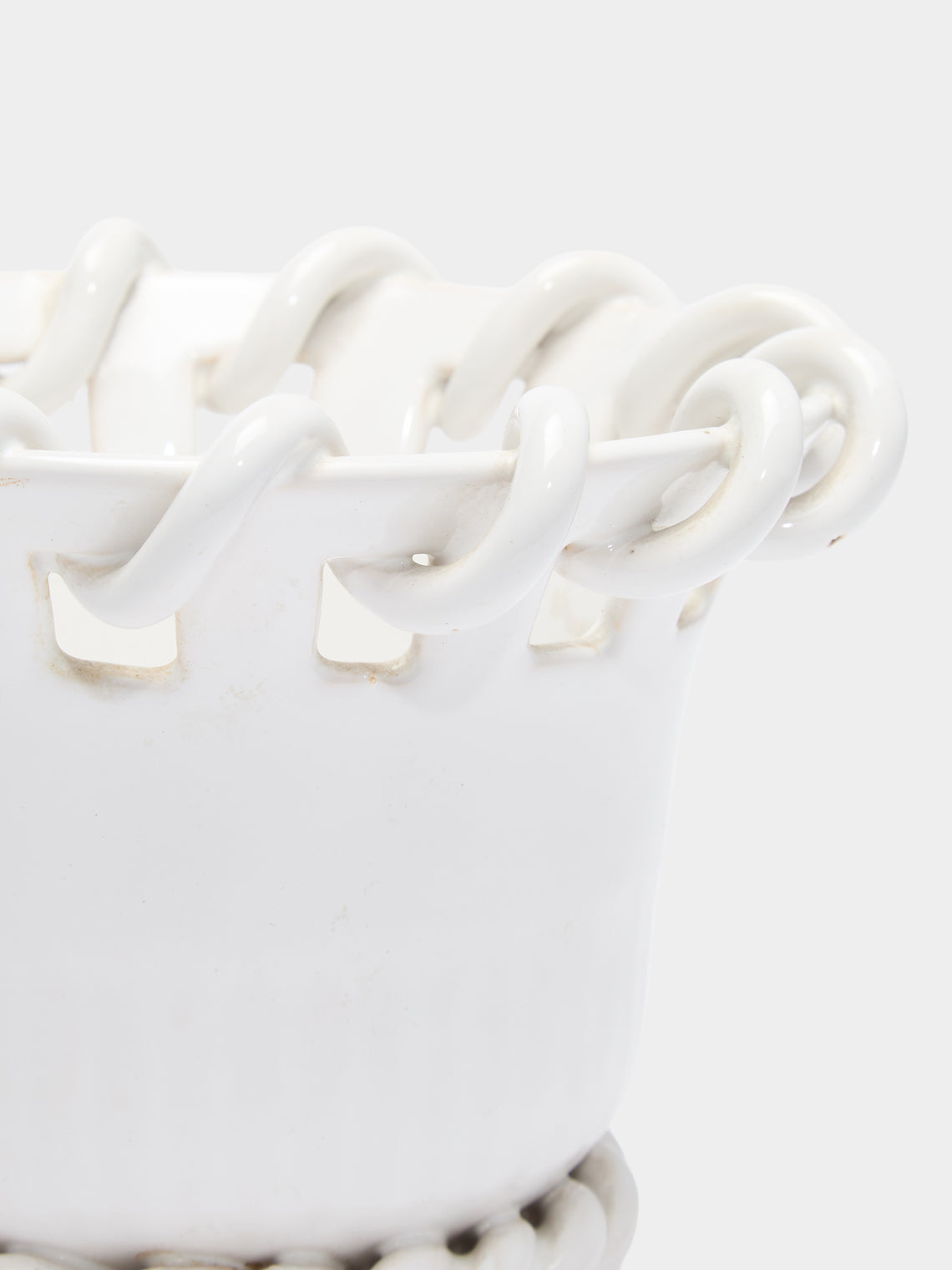 Antique and Vintage - 1920s Émile Tessier Ceramic Vase (6.5in/16.5cm) - White - ABASK