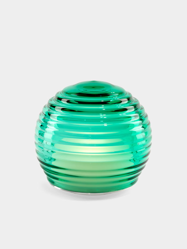 Green Wolf Lighting - Verde Smeraldo Curve Hand-Blown Murano Glass Portable Table Light - Green - ABASK - 
