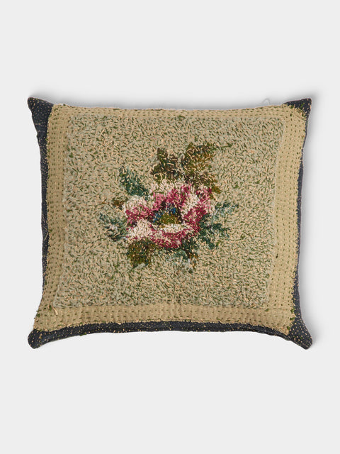 By Walid - 1910 Needlepoint Wool and Linen Cushion (19.5in/50cm) - Multiple - ABASK - 