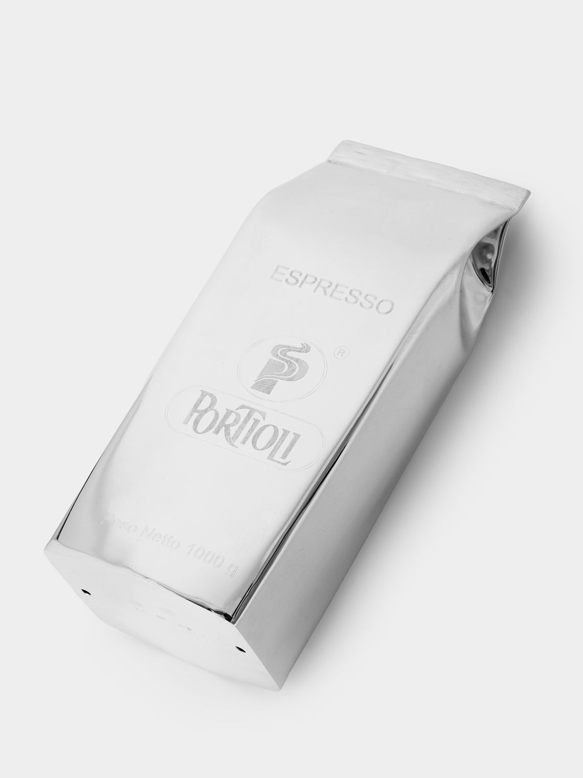 Antique and Vintage - 1970s Vavassori Sterling Silver Coffee Bag Sculpture - Silver - ABASK