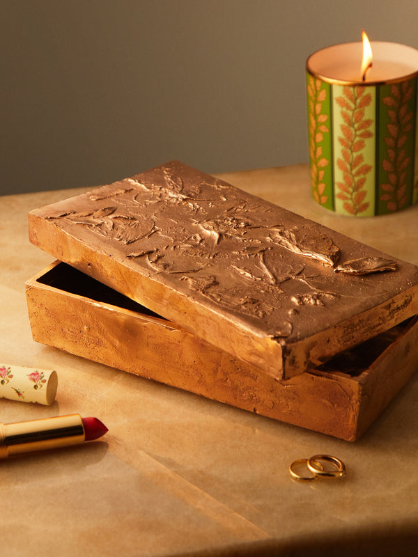 Osanna Visconti - Foglie Hand-Cast Bronze Decorative Box -  - ABASK