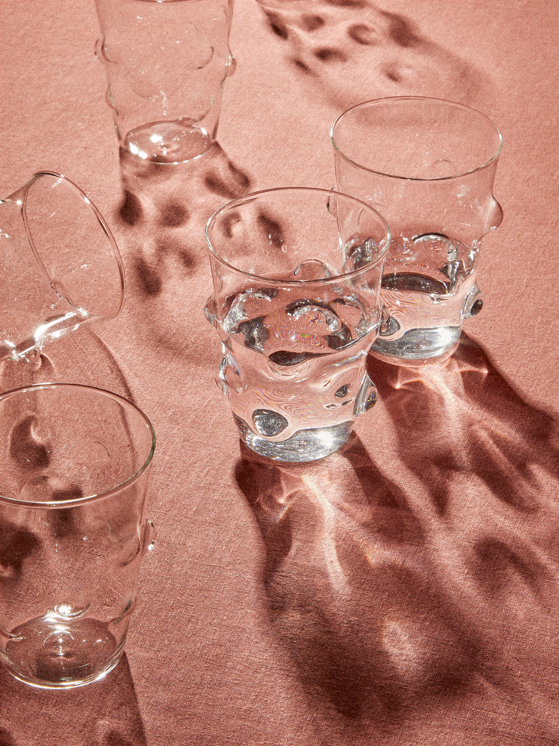 Alya Tannous - Bubble Hand-Blown Tall Water Glasses (Set of 6) - Clear - ABASK