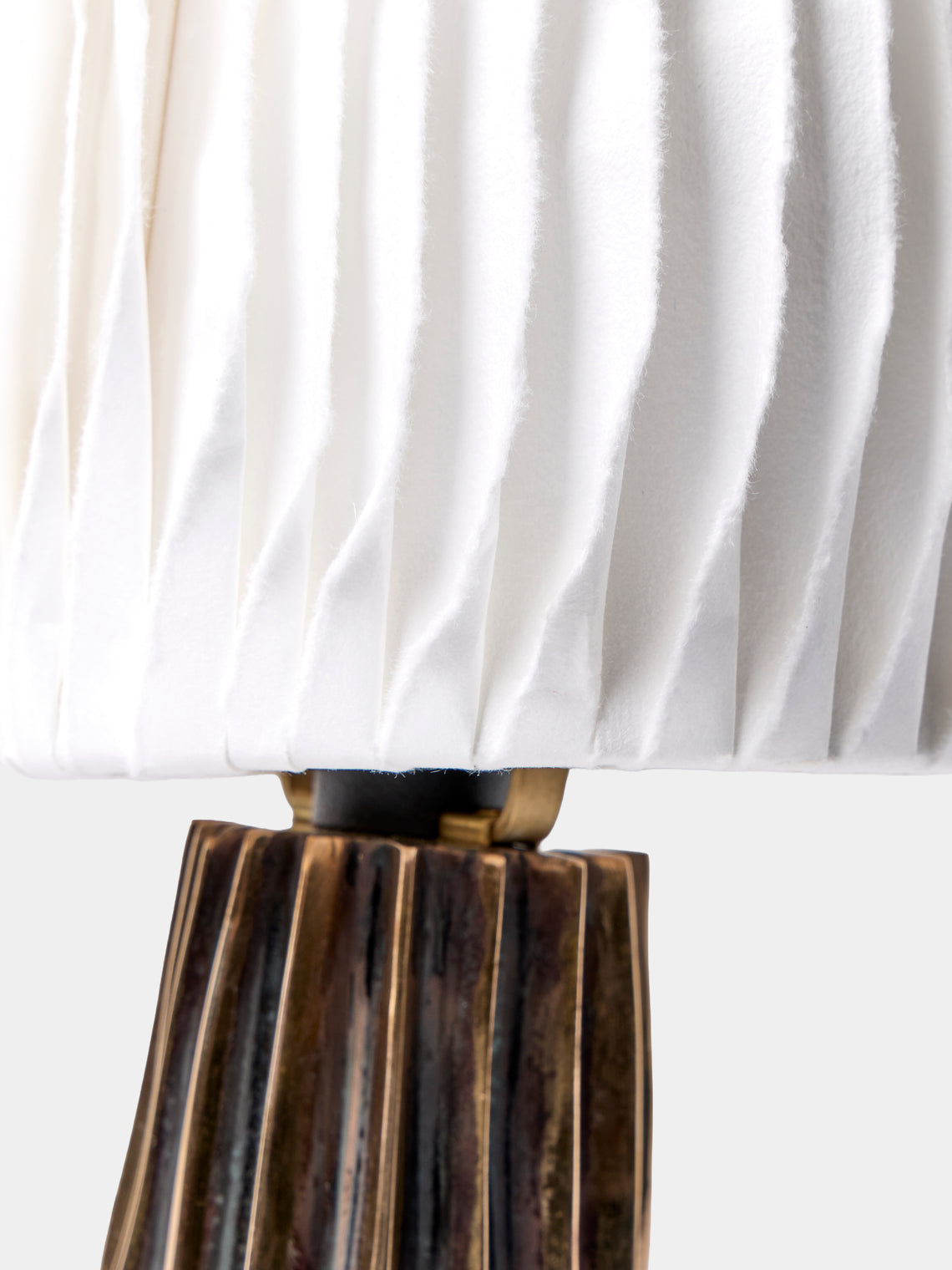 Studio Palatin - Surculus Hand-Cast Bronze and Hosho Paper Mini Portable Table Lamp - Bronze - ABASK