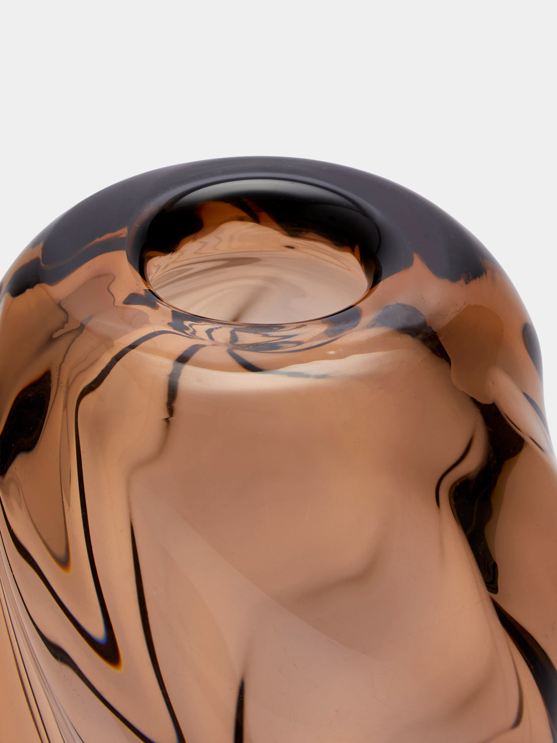 Antique and Vintage - Mid-Century Glass Vase - Brown - ABASK