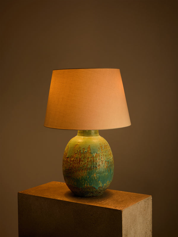 Peter Speliopoulos Projects - Hand-Glazed Stoneware Table Lamp - Blue - ABASK