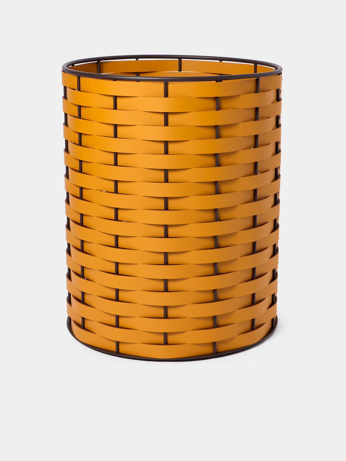 RUDI - Nassa No. 13 Leather Round Basket - Yellow - ABASK - 