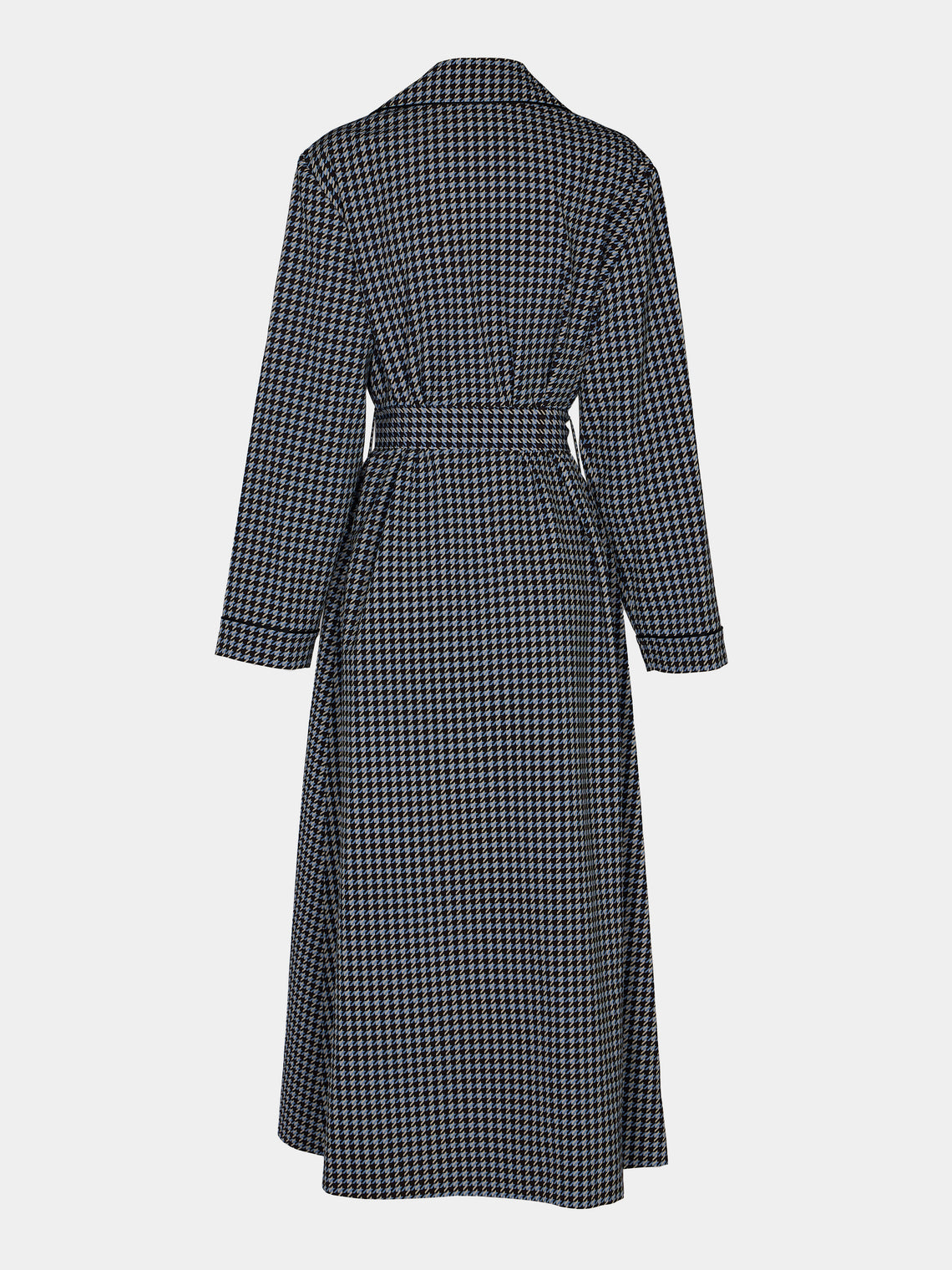 Emilia Wickstead - Georgette Houndstooth Robe - Blue - ABASK - 