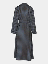 Emilia Wickstead - Georgette Houndstooth Robe - Blue - ABASK - 