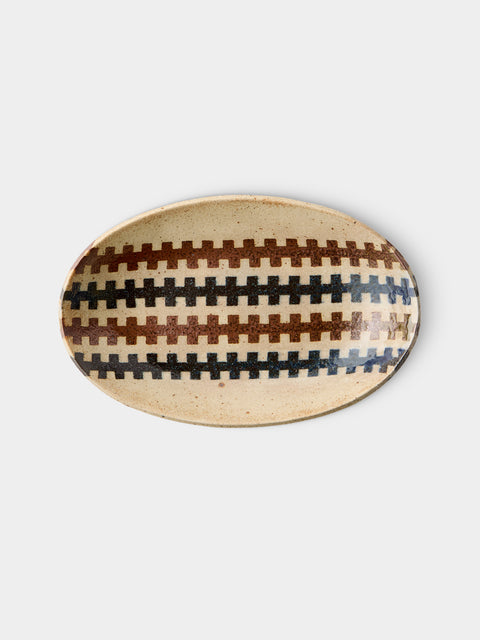 Makidani-gama - No. 1 Nerikomi Ceramic Medium Oval Bowls (Set of 4) - Multiple - ABASK - 