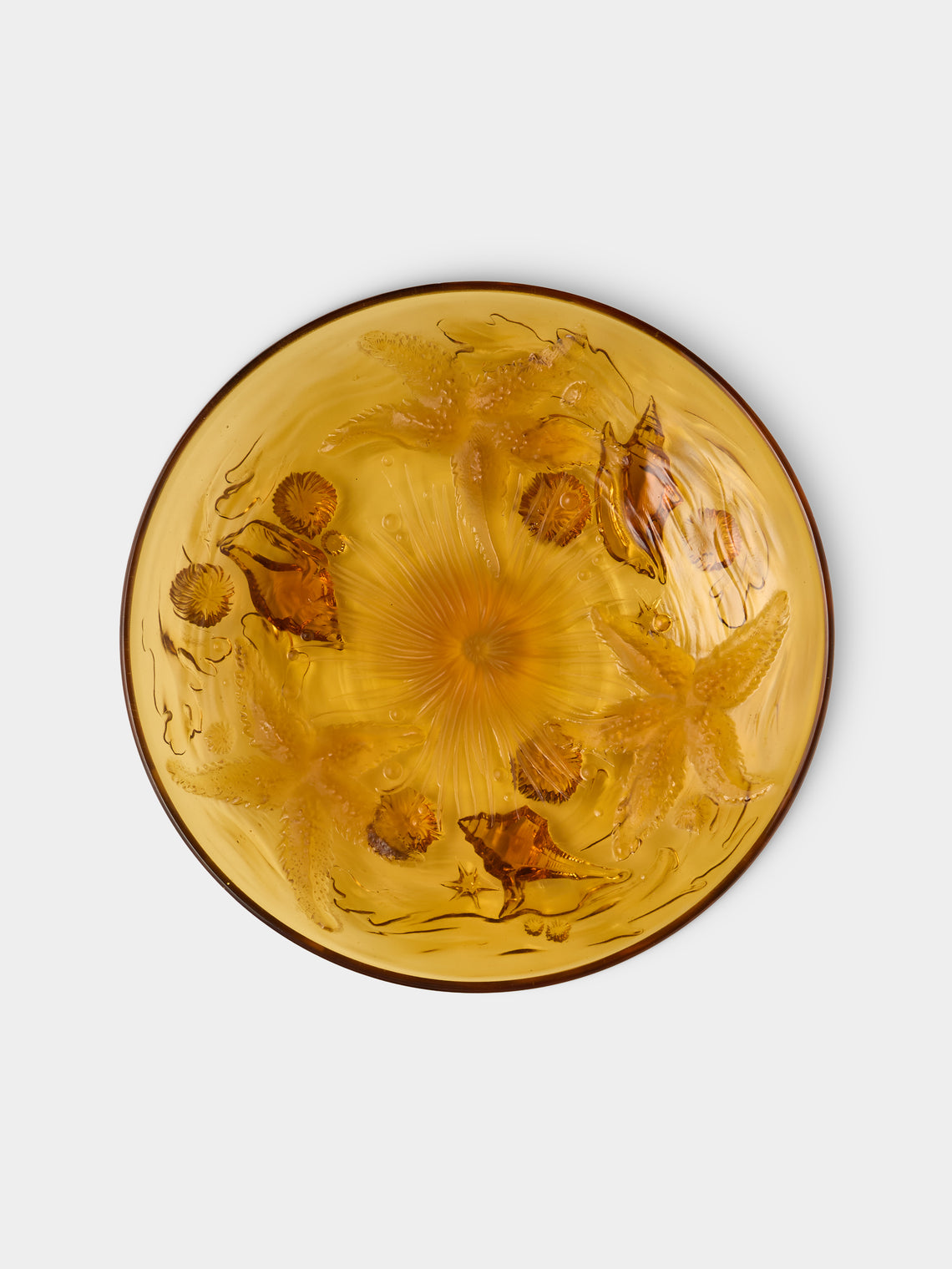 Antique and Vintage - 1930s Verlys Crystal Platter - Orange - ABASK - 