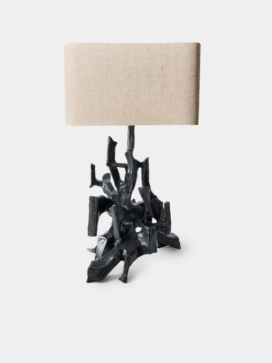 Viya - Maski Brass and Linen Table Lamp - Brass - ABASK - 