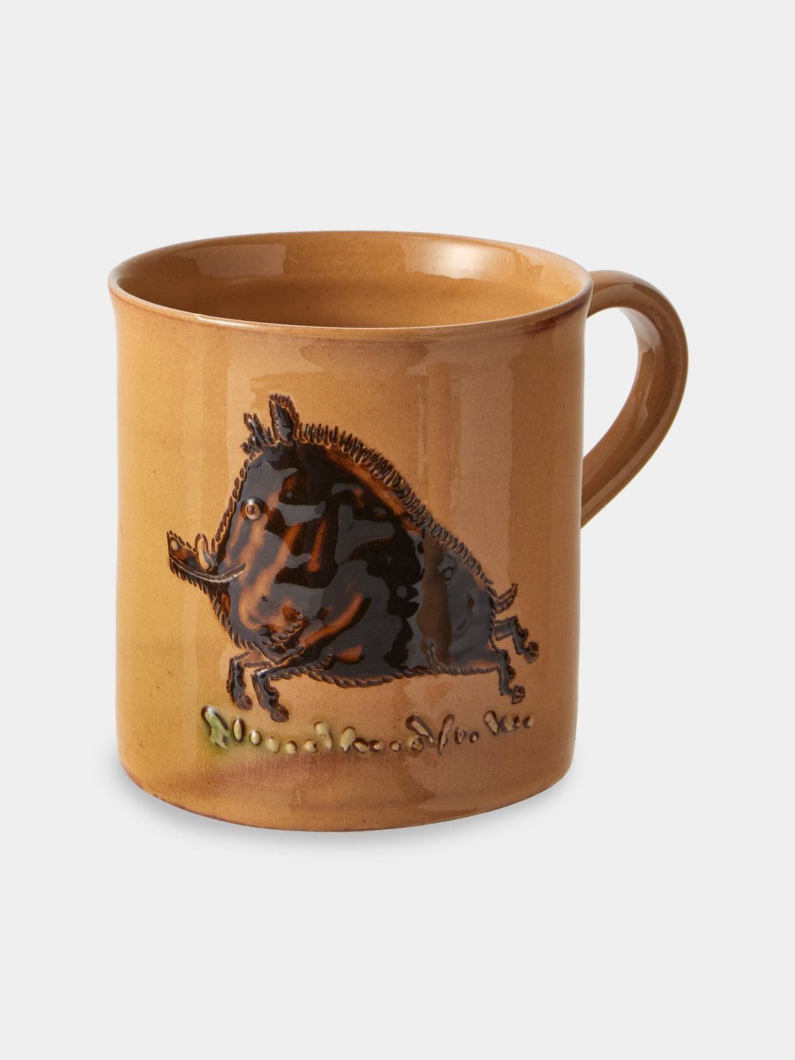 Poterie d’Évires - Animals Hand-Painted Ceramic Mugs (Set of 4) - Cream - ABASK