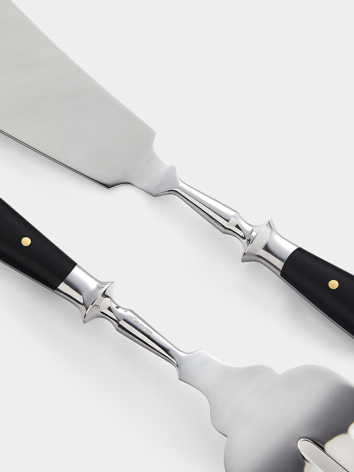 Eichenlaub - Resin Old German Fish Serving Fork and Knife (Set of 2 Pieces) - Black - ABASK