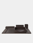 Riviere - Woven Leather Desk Set - Brown - ABASK - 