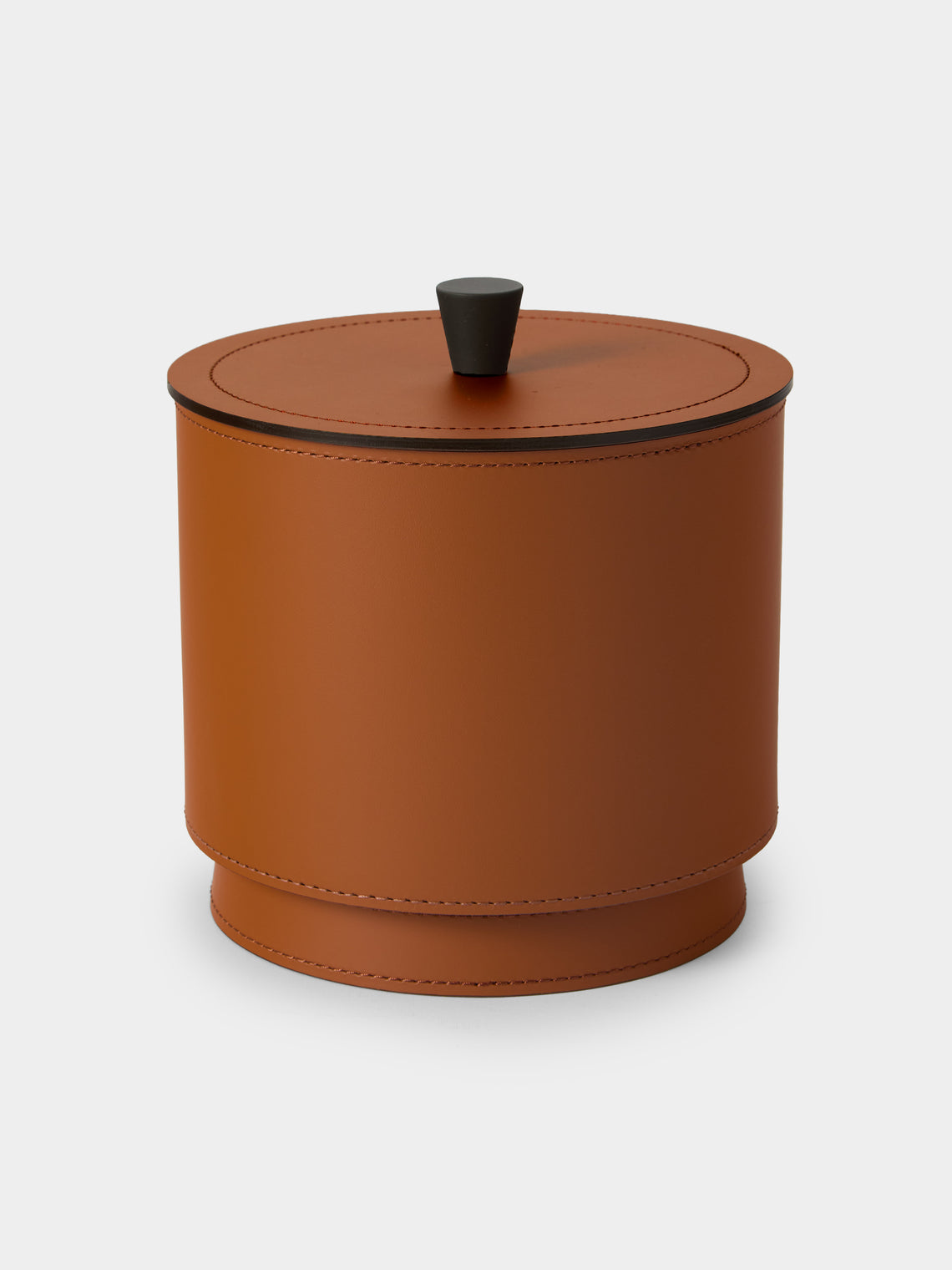 RUDI - Zenit Leather Small Round Box - Tan - ABASK - 