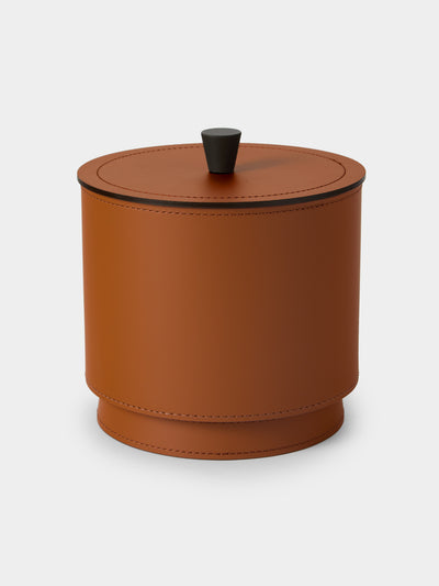 RUDI - Zenit Leather Small Round Box - Tan - ABASK - 