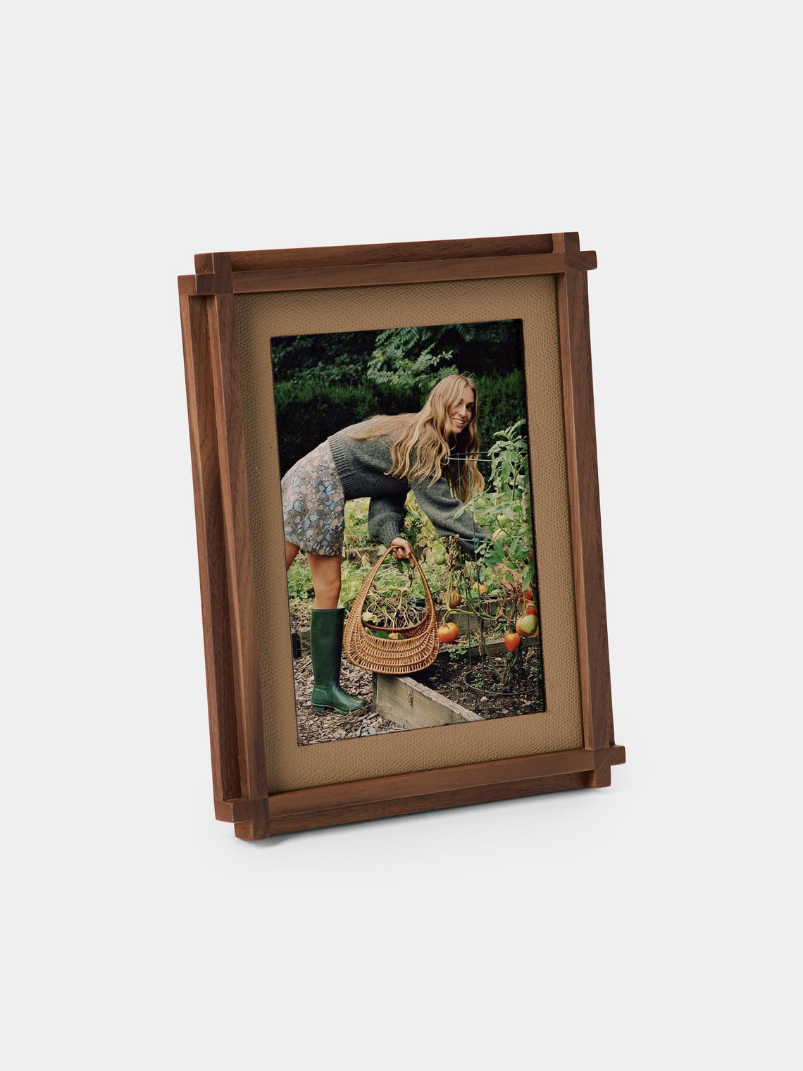 Giobagnara - Structura Leather and Wood Photo Frame (5x7") - Brown - ABASK - 