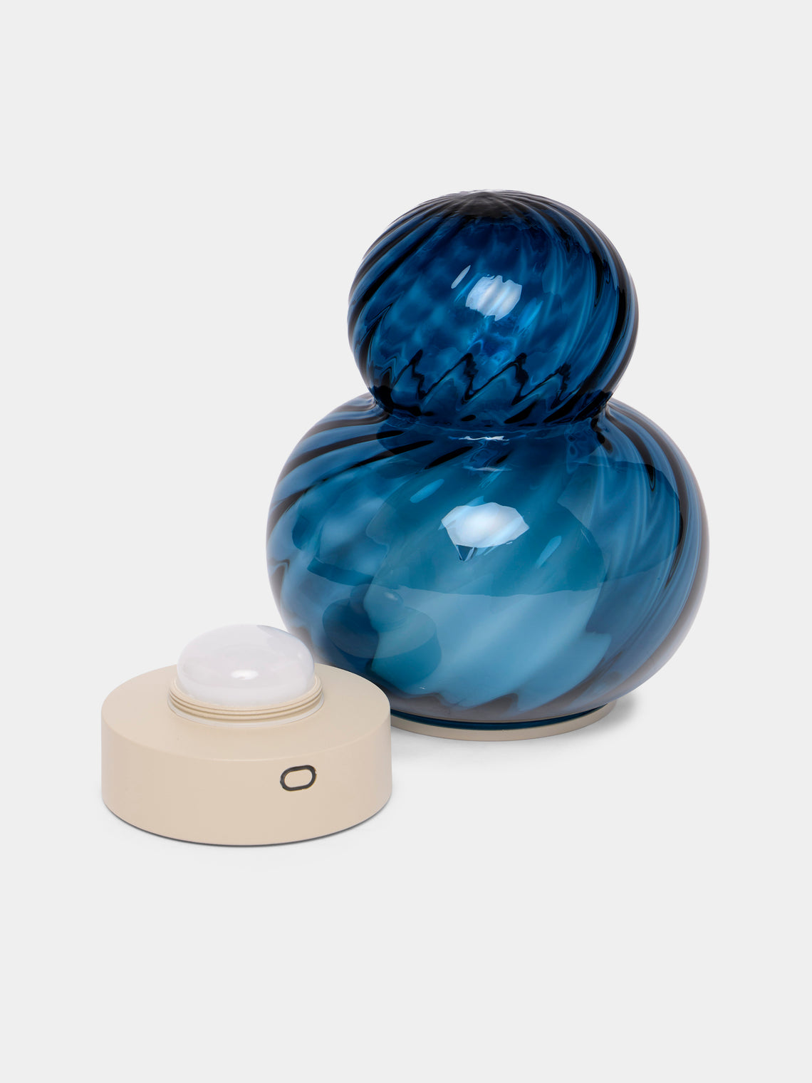 NasonMoretti - Bibendum Hand-Blown Murano Glass Portable Table Light - Blue - ABASK