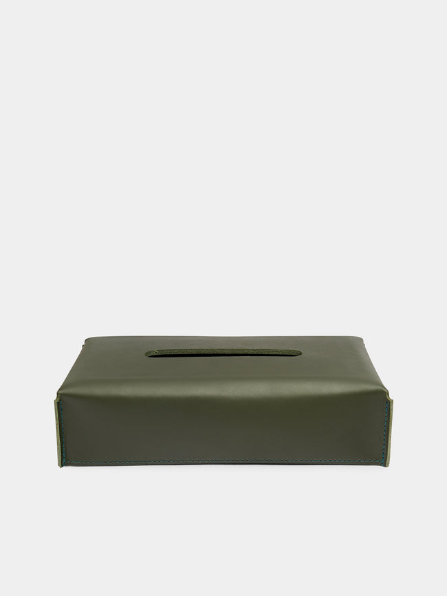 Rabitti 1969 - Amsterdam Leather Tissue Box - Green - ABASK - 