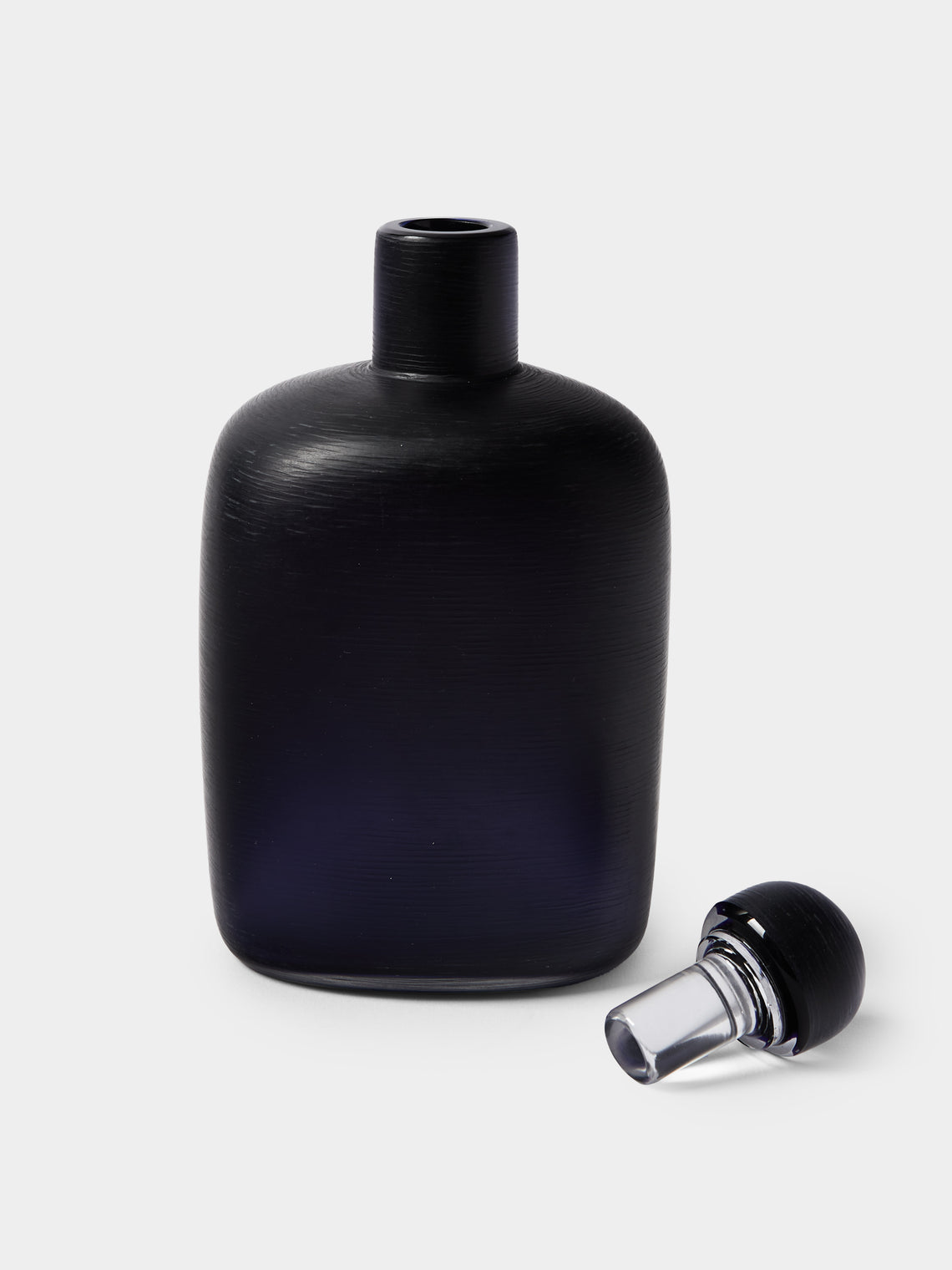 Venini - 1956 Paolo Venini Incise Hand-Blown Murano Glass Bottle - Blue - ABASK