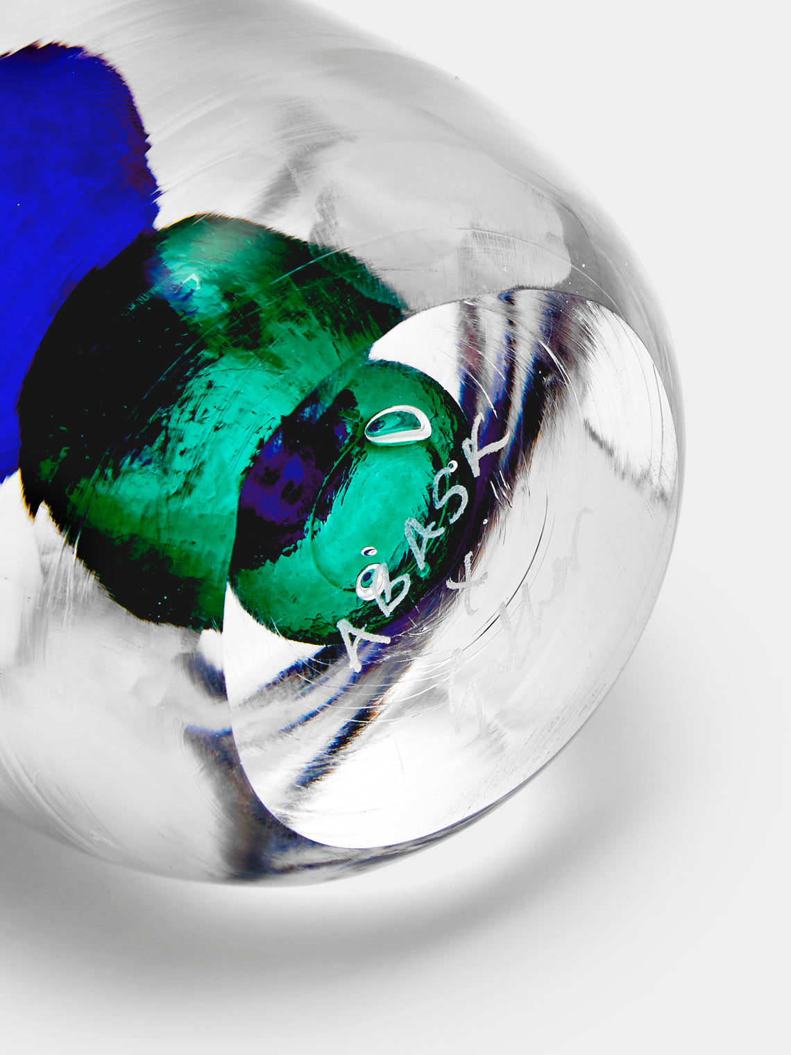 Gather - Hand-Blown Glass Paperweight - Blue - ABASK
