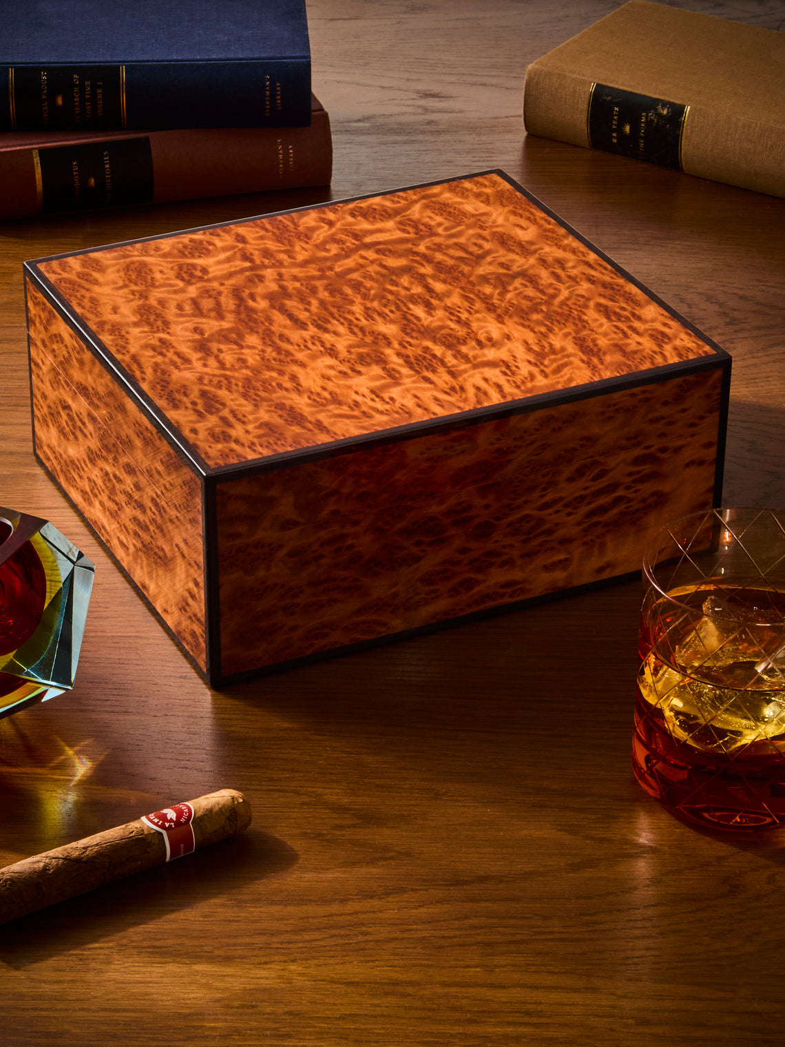 Elie Bleu - Vavona Burl Humidor Case (50 Cigars) - Brown - ABASK