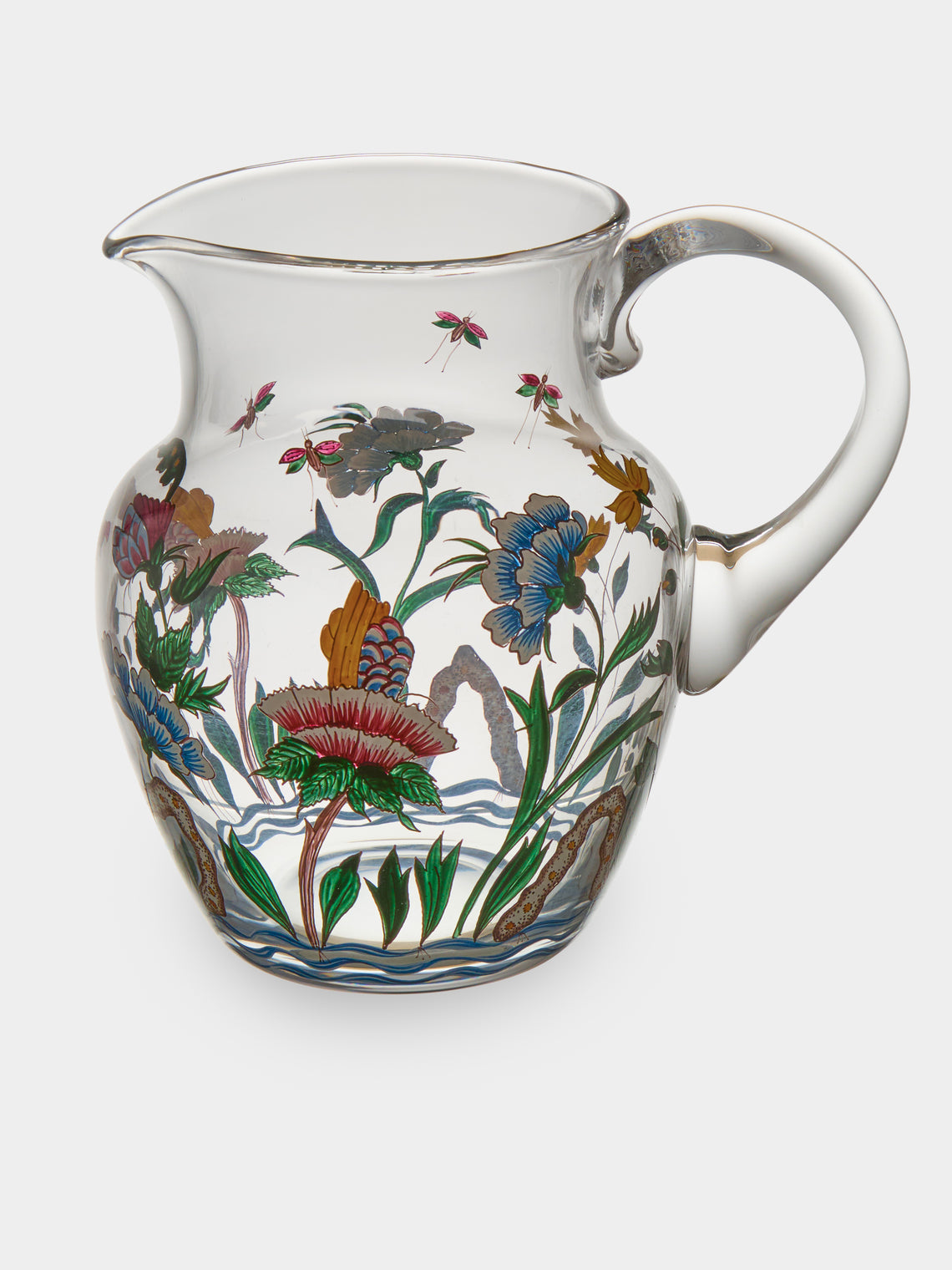 Lobmeyr - Chinese Flowers Hand-Blown Crystal Water Pitcher - Blue - ABASK - 
