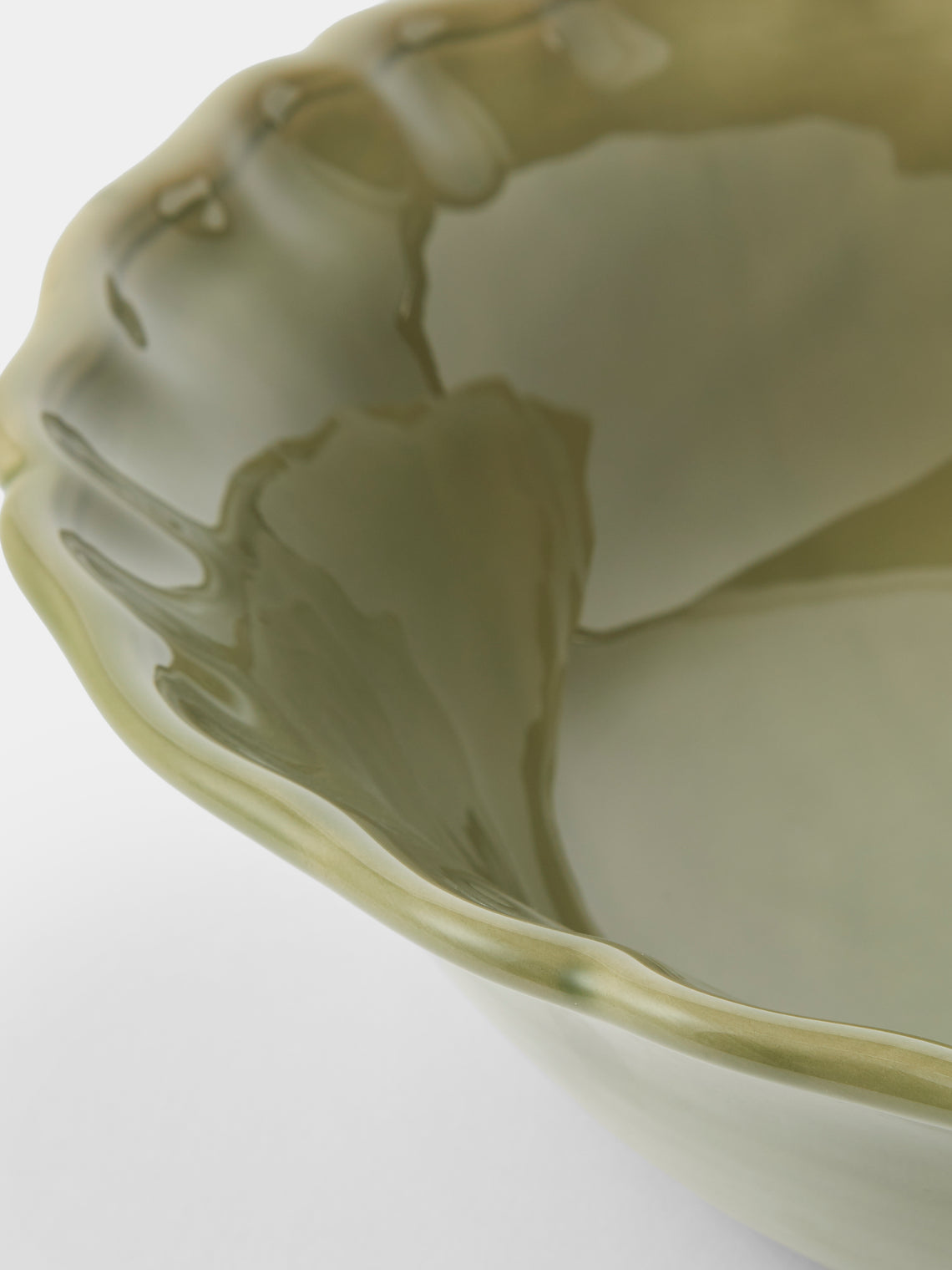 Maison Pichon Uzès - Provence Hand-Glazed Ceramic Salad Bowl - Green - ABASK