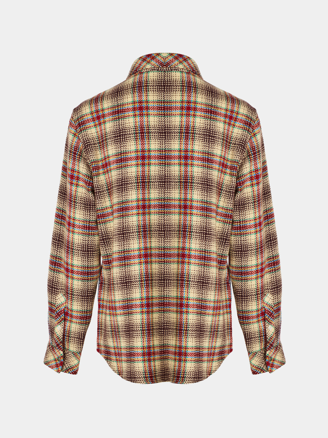 God's True Cashmere - Balance Tartan Cashmere Shirt | Size: L - Red - ABASK