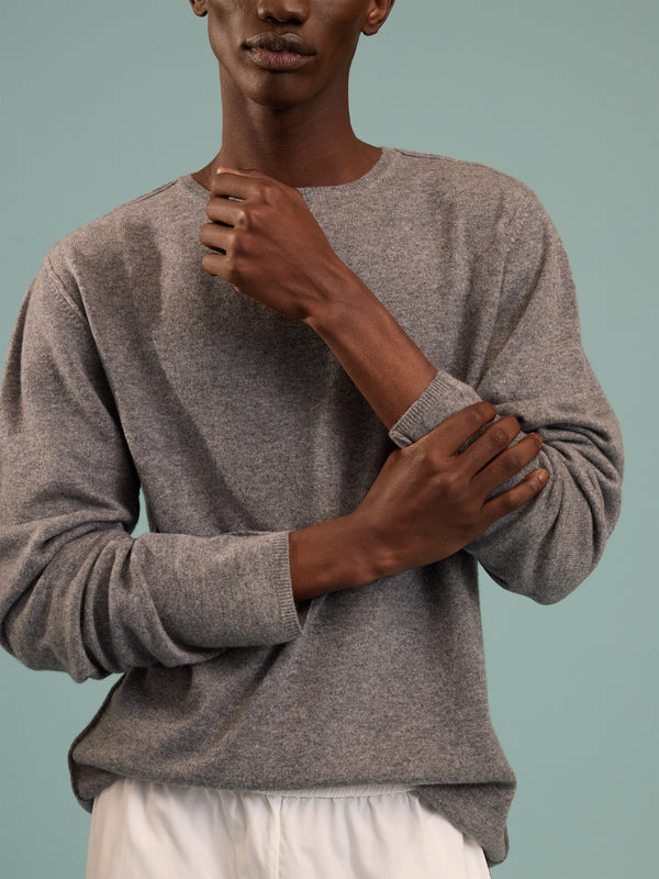 Denis Colomb - Cashmere Crew-Neck Sweater | Size: L - Gray - ABASK