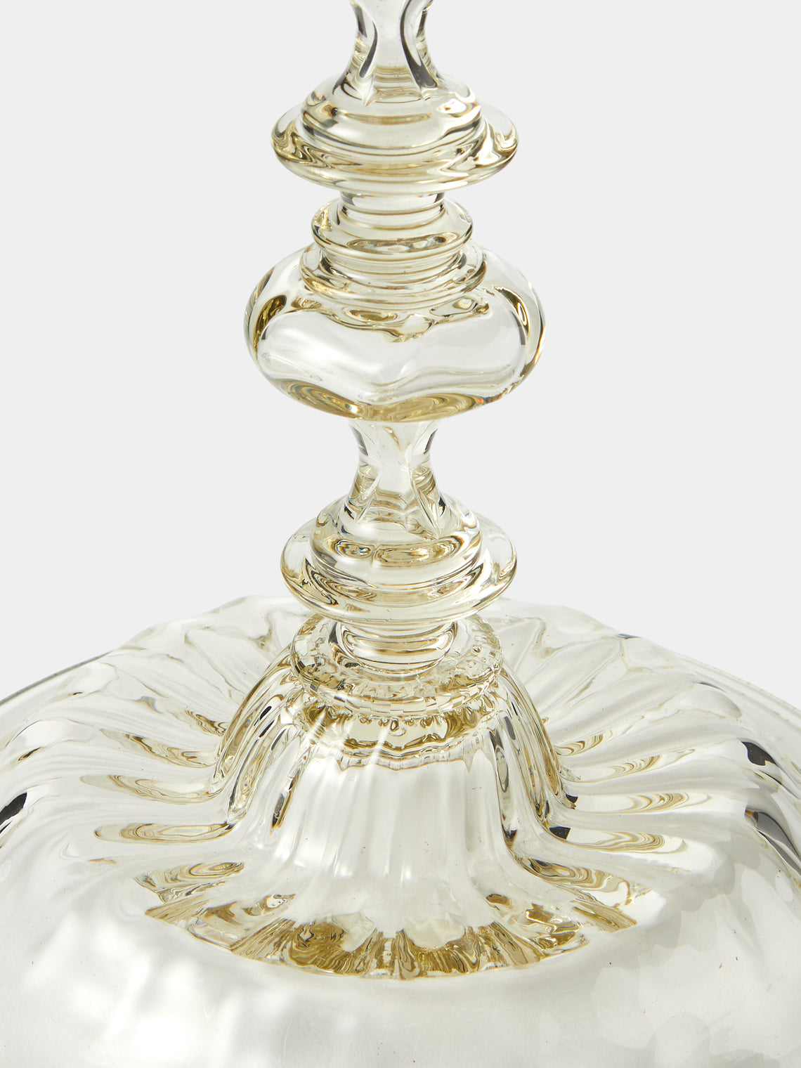 Bollenglass - Hand-Blown Glass Medium Candlestick - Smoke - ABASK