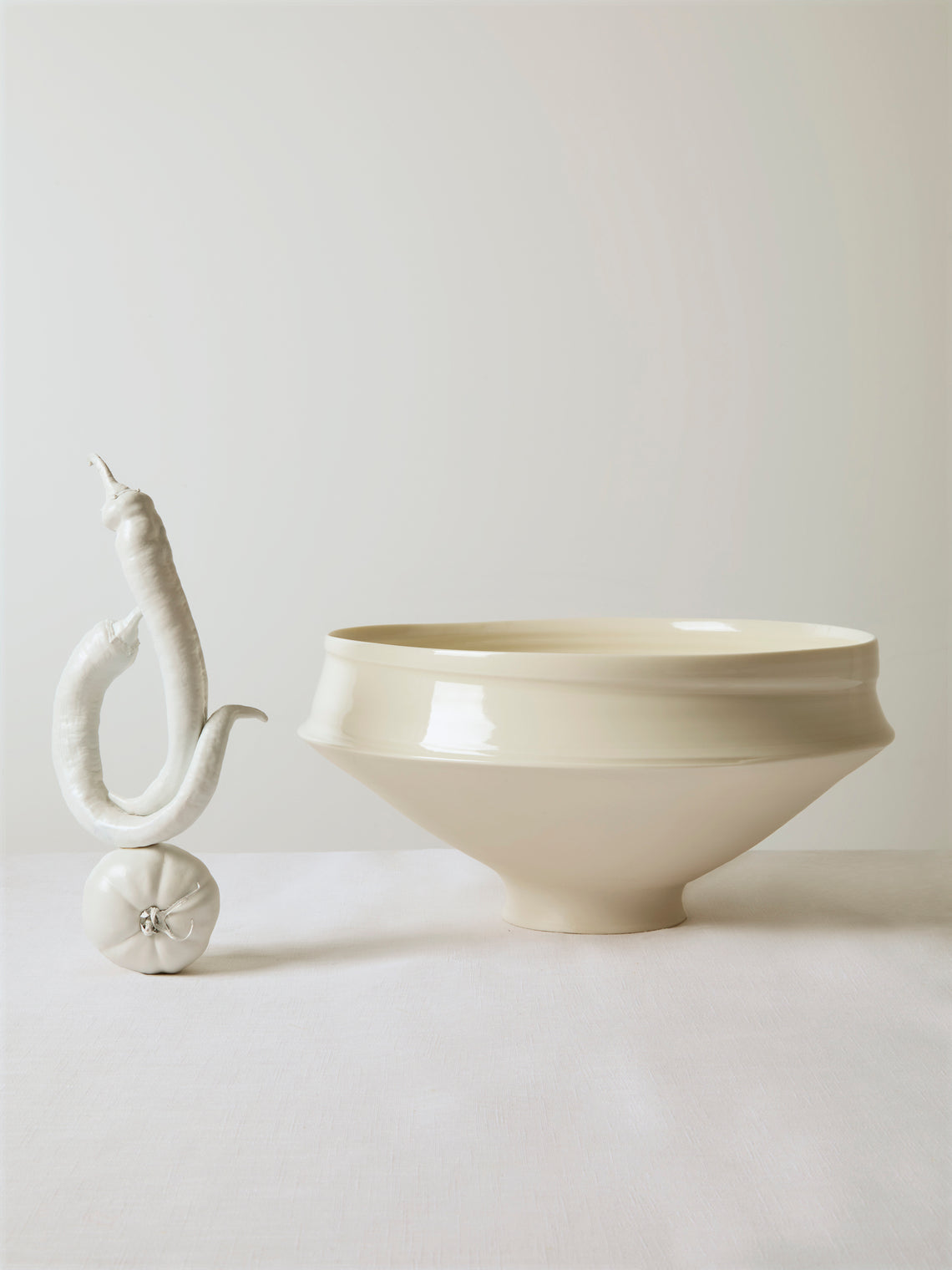 Johanne Coker - No. 4 Hand-Thrown Porcelain Bowl - White - ABASK
