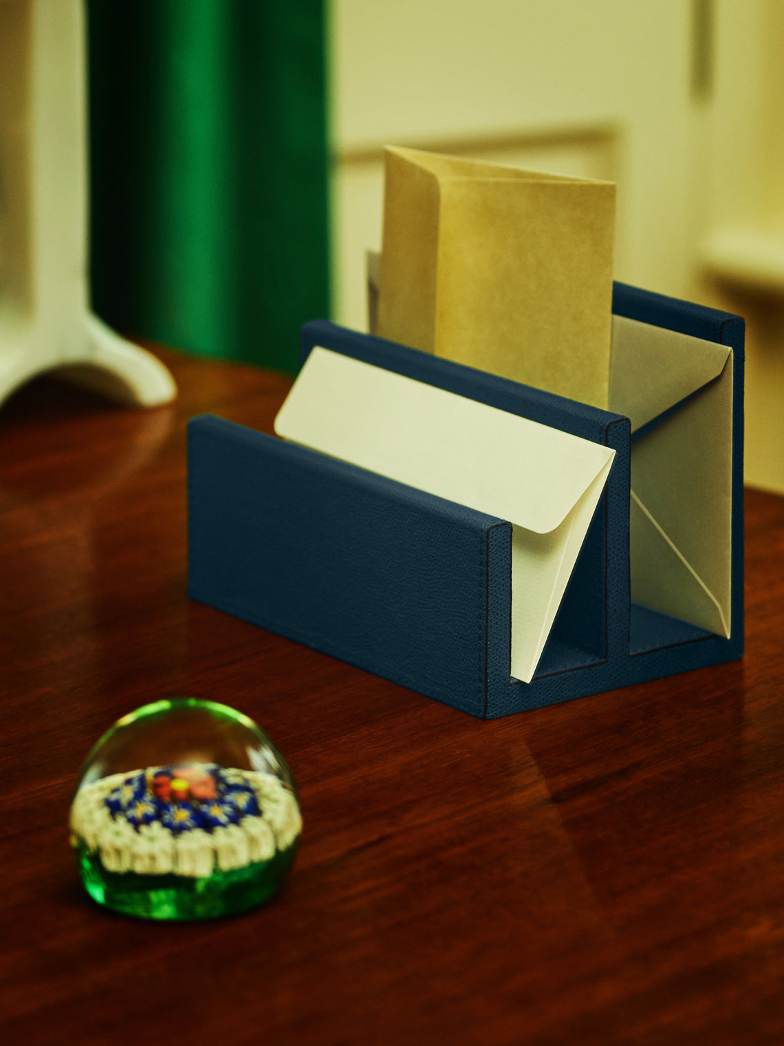 Giobagnara - Arthur Leather Letter Holder - Blue - ABASK