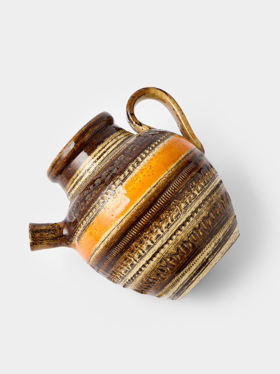 Antique and Vintage - 1970s Bitossi Ceramiche Sahara Ceramic Teapot - Brown - ABASK