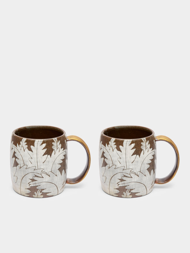 Na Yong-hwan - Peony Buncheong Mug (Set of 2) - Brown - ABASK 