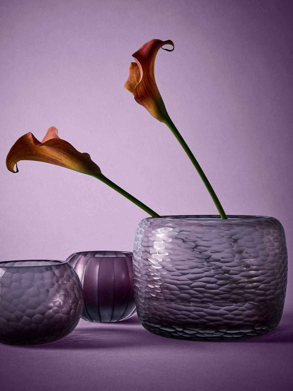 Micheluzzi Glass - Pozzo Ametista Semette Hand-Blown Murano Glass Vase (7in/17.5cm) - Purple - ABASK