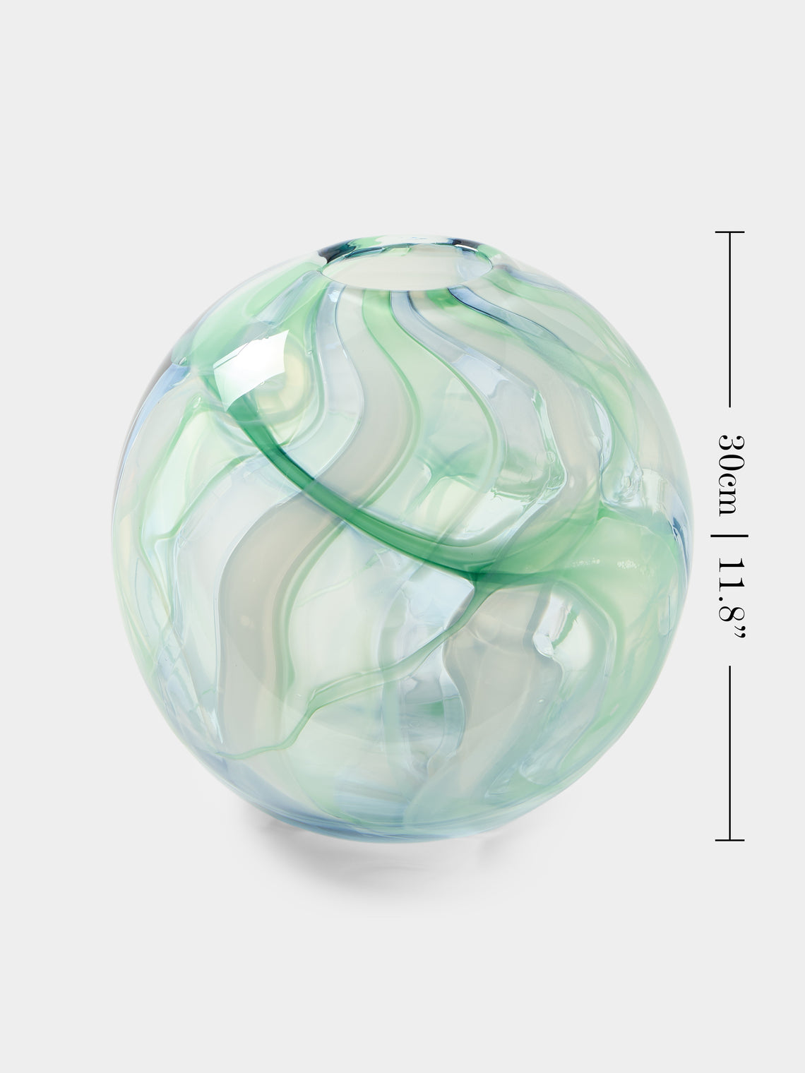Moonarij - Moonjar Hand-Blown Glass Vase (12in/30cm) - Green - ABASK