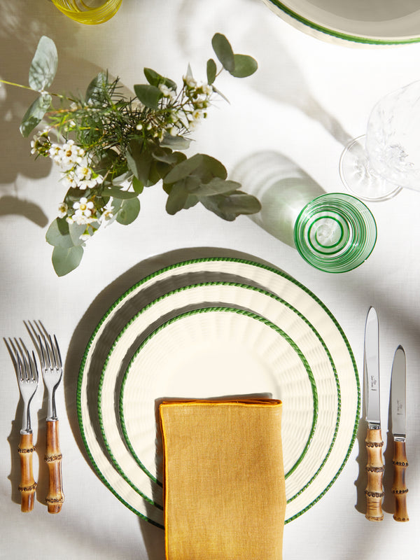 Este Ceramiche - Wicker Hand-Painted Ceramic Charger Plates (Set of 4) -  - ABASK