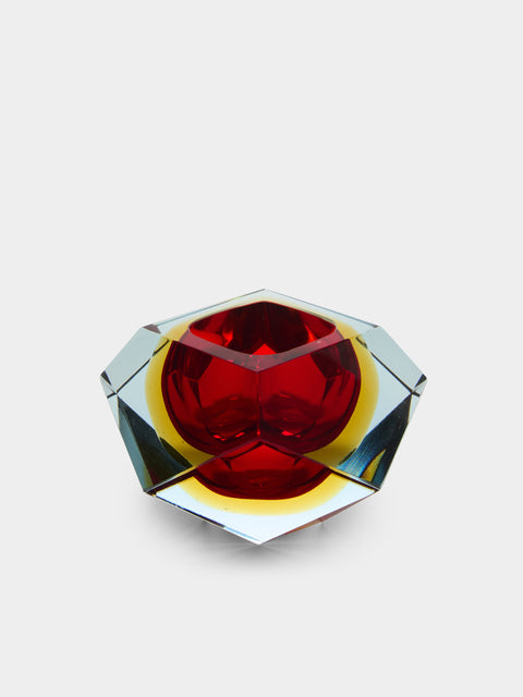 Antique and Vintage - 1950s Flavio Poli Murano Glass Ashtray - Red - ABASK - 