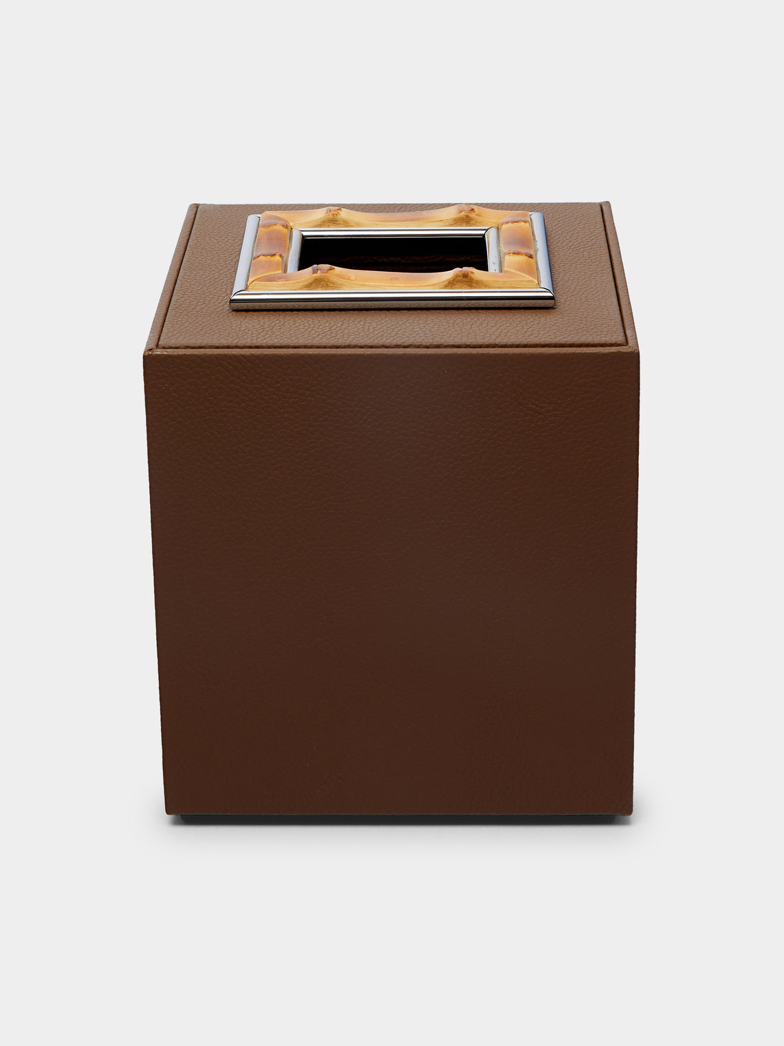 Lorenzi Milano - Bamboo and Leather Tissue Box -  - ABASK - 