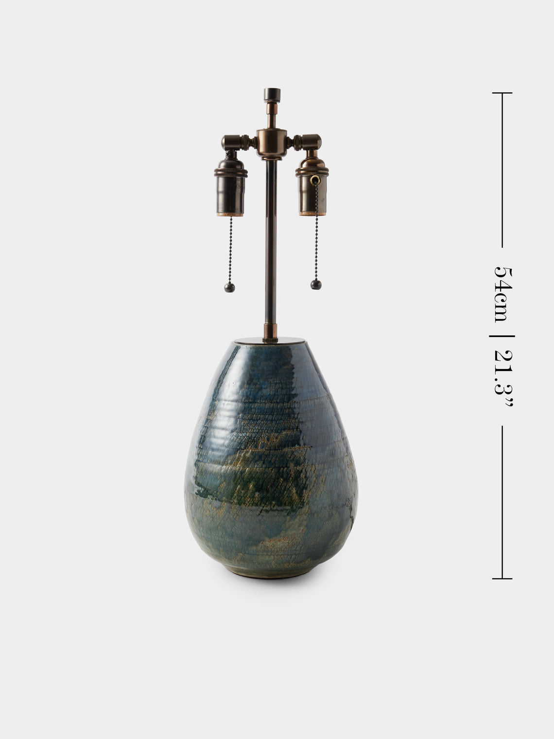 Peter Speliopoulos Projects - Hand-Glazed Stoneware Table Lamp - Blue - ABASK